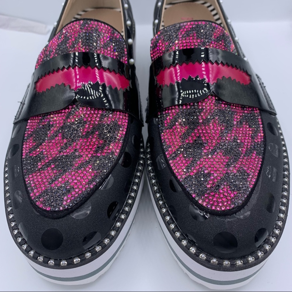 Betsey Johnson rhinestone jewel slip on platform shoes women’s Size 9 1/2 - Picture 7 of 11
